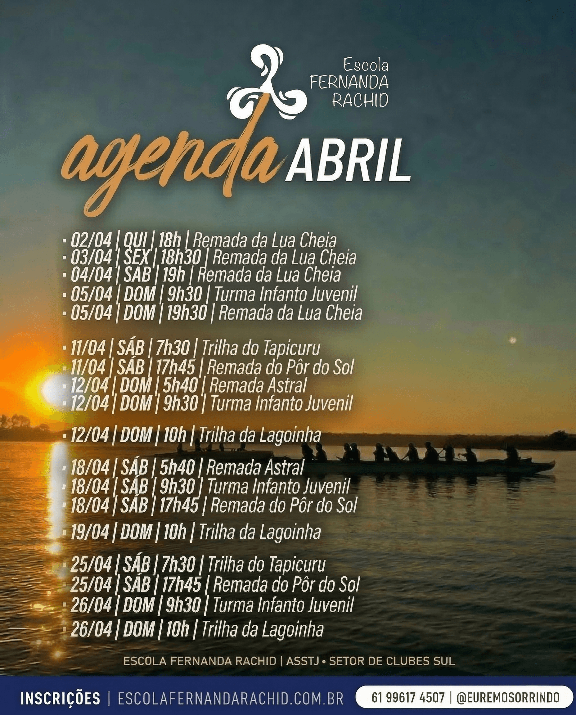 Agenda Março Eu Remo Sorrindo