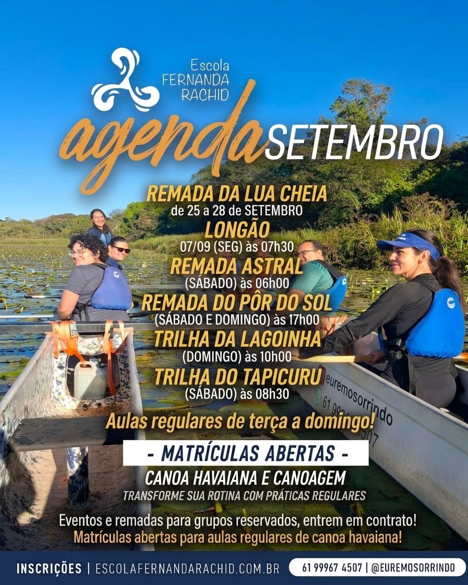 Agenda Setembro Eu Remo Sorrindo